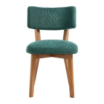 Stylish Mid-Century Dining Chairs with Ergonomic Backrest, Comfortable Upholstered Side Chairs for Dining Room, 47L x 54.5W x 77H cm, Green