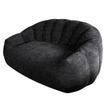 Plush 2-Seater Bean Bag Sofa with High Density Sponge, Cosy Lazy Couch for Gaming Room and Pet-Playing Room, 140L x 98W x 61H cm, Black