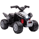 AIYAPLAY Quadriciclo Elétrico HONDA para Crianças Bateria 6V com Faróis LED Buzina Velocidade de 2,8km/h 65,5x35,5x43,5 cm Branco e Preto