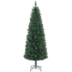 HOMCOM Sapin de Noël Artificiel 180 cm Arbre de Noël Slim avec support en acier pliable, 479 branches épines Vert