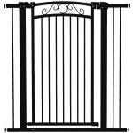 PawHut Barreira de Segurança para Cães Extensível Barreira para Animais de Estimação com Duplo Bloqueio 76-102x4x104 cm Preto