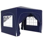 Outsunny Tenda Dobrável 3x3 m com Painéis Laterais UPF50+ Tenda de Jardim com Altura Ajustável e Bolsa de Transporte Azul Escuro