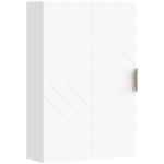 kleankin Armário Casa de Banho de Parede Moderno com 1 Puxador de Aço e Prateleiras Ajustáveis 40x15x60 cm Branco
