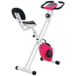 Vélo d'appartement pliable - Collaboration Aosom.fr x FFHandball - 8 niveaux de résistance, dossier selle réglable, rose