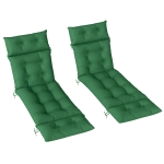 Outsunny Set of Two 190 x 56cm Sun Lounger Cushions - Green