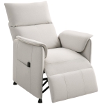 HOMCOM Poltrona Reclinabile Elettrica con Telecomando e Poggiapiedi, in Tessuto Effetto Velluto, 80x83x104 cm, Crema