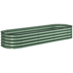 Outsunny Jardinière surélevée carré potager de jardin en acier modulable légumes, plantes, fleurs, dim. 195 x 62 x 30 cm vert