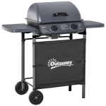 Outsunny 2 x 2.8kW Burner Gas BBQ - Grey