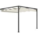 Outsunny 3 x 3 m Pergola, with Sliding Canopy - Cream White