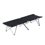 Outsunny Cama de Acampada Plegable de Tela Oxford 600D con Marco Metálico Carga 136 kg para Playa Senderismo 193x64x40 cm Negro