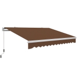 Outsunny Tenda da Sole per Esterno Avvolgibile a Manovella in Metallo e Alluminio, 4x2.5m, Rosso Ruggine