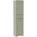HOMCOM Tall Bathroom Cabinet with Arched Doors - Light Green