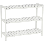 HOMCOM Zapatero de Madera de 3 Niveles Zapatero Recibidor para 9 Pares de Zapatos para Entrada Pasillo 70x26x57,5 cm Blanco