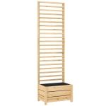 Outsunny Hochbeet mit Rankgitter Holz erhöhter Blumenkasten mit Spalier Abflussloch Vliesstoff 60 x 39 x 200 cm Naturholz