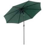 Outsunny Parasol de Jardin Extérieur 3x3 m, Parasol Inclinable Octogone avec Manivelle, 8 Baleines, Anti-UV, Vert