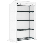 Outsunny Four-Tier Mini Greenhouse - Grey/White