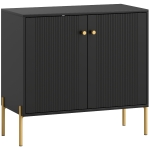 HOMCOM Sideboard Buffet Cabinet, Coffee Bar Cabinet with Fluted Doors and Adjustable Shelf, Black