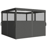 Outsunny 4 Pack Replacement Gazebo Curtains Privacy Panel for Most 3 x 3 m Gazebo, Outdoor Shelter Sidewalls, Dark Grey