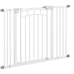 PawHut Hondentraphek, automatisch sluiten, eenvoudige bediening, 100 cm x 4 cm x 76 cm, Wit
