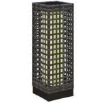 Outsunny Außenleuchte mit Solarmodul, Einschaltautomatik, 8 h Betriebszeit, Rattanoptik, Stahl, 15,5 x 15,5 x 46 cm, Grau