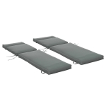 Outsunny Set van 2 Extra Dikke 8cm Ligstoelkussens, Geschikt voor Tuinstoelen in Donkergrijs