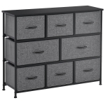 HOMCOM Ladekast met 8 Stoffen Lades, 2 Groot, 6 Klein, Metalen Frame, Kantelbeveiliging, Grijs