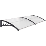 Outsunny Schuurluifel voor voordeur 80 x 195 x 23 cm 5 mm polycarbonaat aluminium transparant