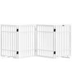 PawHut Hondenhek, opvouwbaar en antislip, draaibare steunvoeten, houten frame, 183x24,5x61 cm, Wit