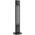 Outsunny Infrarood Terrasverwarmer 2000W van koolstofvezel met afstandsbediening, 8 warmtestanden, beschermhoes, timer en kantelbeveiliging