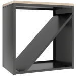 Outsunny 2-in-1 haardhoutrek voor binnen 58 x 36 x 60 cm verhoogd brandhoutrek met scheider metaal zwart