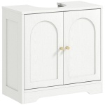HOMCOM Under Sink Bathroom Cabinet with 2 Arch Doors - White