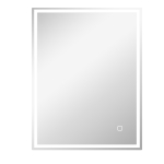 HOMCOM Badkamerspiegel met LED Verlichting 90x70 cm Wandspiegel met Memory-Functie en 3 Lichtkleuren Zilver