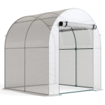 Outsunny Kas, draagbare plantenkas met stalen frame en kunststofafdekking, Wit