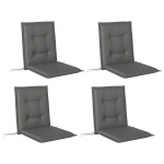 Outsunny 4-delige Stoelkussens set 108 x 50 x 5 cm met bevestigingsbanden, Binnen/Buiten Zitkussens Lichtgrijs