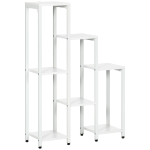 Outsunny Bloemenstandaard, Plantenstandaard, 7 Niveaus, voor Binnen- en Buitengebruik, Staal, wit, 65 x 23 x 94,5 cm