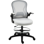 Vinsetto Cadeira de Escritório com Suporte Lombar Apoio para os Braços Dobrável e Altura Ajustável 59x65x102-122 cm Cinza