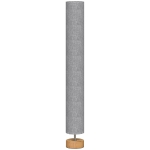 HOMCOM LED Floor Lamp for Living Room, 120cm Modern Standing Lamp with 3000K/4500K/6500K Colour Temperatures, Linen Shade and Wooden Base, Grey