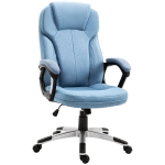 Vinsetto® kantoorstoel computerstoel draaistoel in hoogte verstelbaar kantelfunctie lichtblauw linnen 66 x 75 x 110–120 cm | Aosom.de