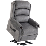 HOMCOM Power Lift Recliner with Vibration Massage and Heat, Lift Chair for Tall with Wood Grip, Pocket Spring, Light Grey