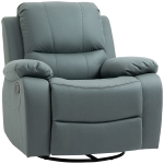 HOMCOM fauteuil met kantelverstelling tot 135°, 360 graden draaibaar, 93 cm x 100 cm x 98 cm, stalen frame, groen