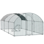 PawHut Walk In Chicken Run with Chicken Activity Shelf and Cover, 2.8 x 5.7 x 2m