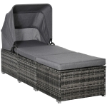 Outsunny ligbed gemaakt van poly rotan 195c mx 65 cm x 40 cm