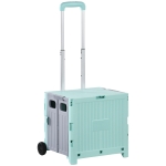 HOMCOM Carrinho de Armazenamento Dobrável Carrinho de Compras com 2 Rodas Capacidade 32L para Casa 41,5x32,5x85 cm Verde