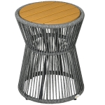 Outsunny tuintafel in boho-stijl, weerbestendig, PE-rotan, 39 cm x 39 cm x 49 cm, zwart+ naturel