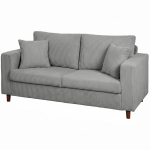 HOMCOM Sofá de 2 Plazas Tapizado en Pana con Asiento Ancho y Profundo y Patas de Madera 170x80x82 cm Gris Claro