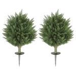HOMCOM 2-delige set kunstplanten, UV-bestendige cipres kunstplant met 387 bladeren en grondspies, Ø40 x 60H cm, Groen