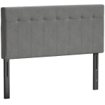 HOMCOM Hoofdeinde 3-traps hoogteverstelbaar met metalen poten fluweel-look voor slaapkamer 140x10x106/116/126 cm Grijs