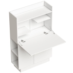 HOMCOM Computertafel Inklapbureau met planken en kast voor thuiswerken, 128 cm hoog, Wit