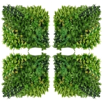 Outsunny 12 Stuks Kunstplant Muurhaag 50x50 cm Uv-bescherming Privacyscherm Meerbladig Ontwerp Haagplant voor Tuin Outdoor Decor