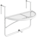 Outsunny Balkon hangtafel hangtafel in hoogte verstelbaar halfrond Ø30 cm terras metaal